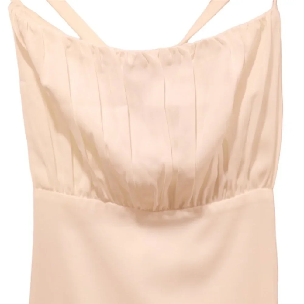 Abercrombie & Fitch Ruched Midi Dress In White Size Large New With Tags - Picture 5 of 14